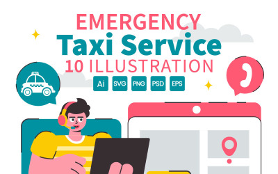 10 Illustration av akuttaxitjänst