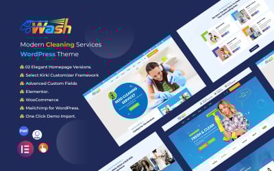 Wash - Motyw WordPress dla usług sprzątania