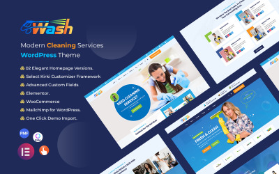 Wash - Temizlik Hizmetleri WordPress Teması