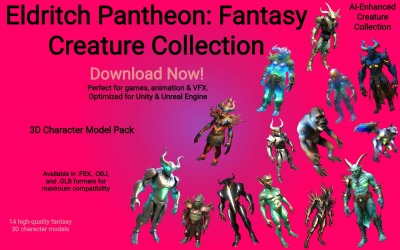 Eldritch Pantheon: Coleção de Criaturas Fantásticas - Modelo 3D