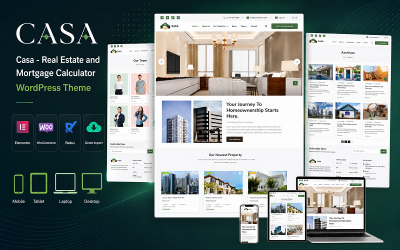 Casa – WordPress-Theme für Immobilien- und Hypothekenrechner