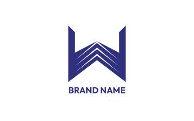 W brev logotyp design koncept mallar