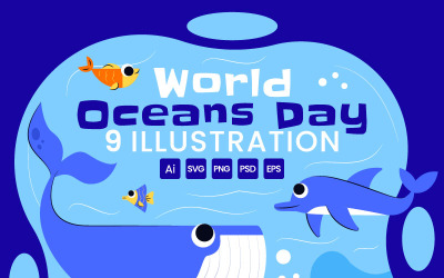 Illustration för 9 World Oceans Day
