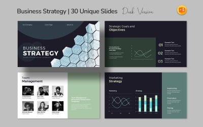 Modern üzleti stratégia PowerPoint – jövőkép, célok és versenyképességi elemzés
