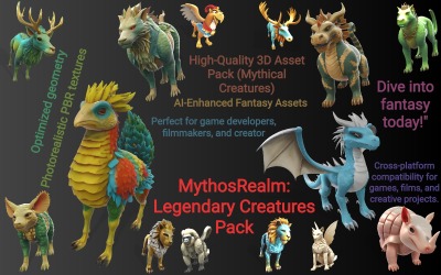 MythosRealm: Legendarne Stworzenia Pakiet Model 3D