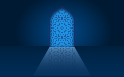 Niebieskie arabskie tło islamskie