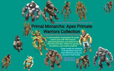 Primal Monarchs : Collection Apex Primate Warriors, modèle 3D