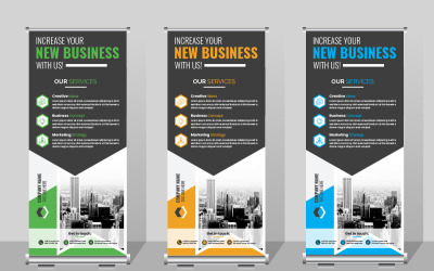 Roll up banner template, Corporate Business Conference dl flyer