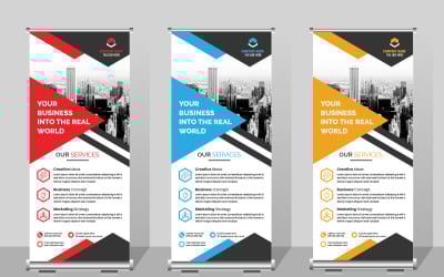 Roll up banner template, Modern roll up banner design template