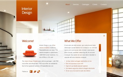 Modello animato JS completo gratuito - Modello di sito Web di interior design