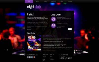 Modello di sito Web gratuito - Modello di sito Web di night club
