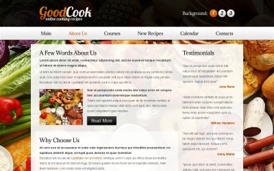 Modello gratuito per sito Web di ricette - Modello di sito Web in background