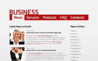 Modello Web aziendale gratuito - Modello di sito Web con layout di pagina singola