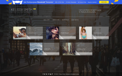Modelo de site de modelo animado de JavaScript completo gratuito