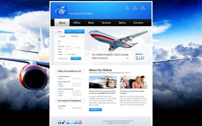 Modelo de site gratuito para modelo de site de companhias aéreas