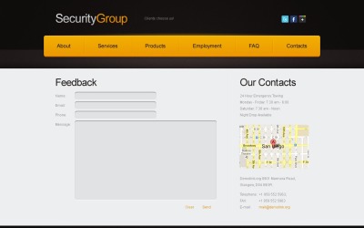Plantilla de sitio web gratuita para la plantilla de sitio web de proyectos de seguridad