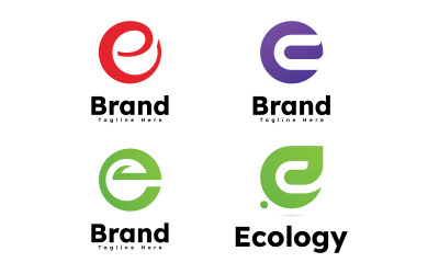 Letter E logo pictogram ontwerp vector sjabloon V14