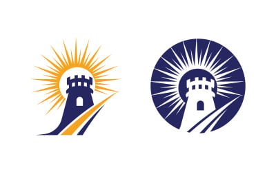 Modèle de logo d&amp;#39;icône d&amp;#39;illustration vectorielle de château v.8