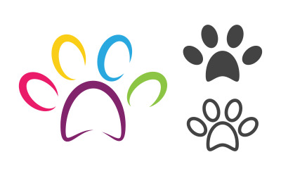 Paw Logo Pet Animal vektorillustrationdesign v.4