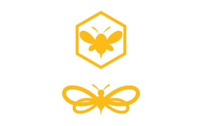 Djur söta bee vektor ikon illustration designmall vv.3