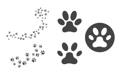 Paw Logo Pet Animal ilustracja wektorowa projekt v.5