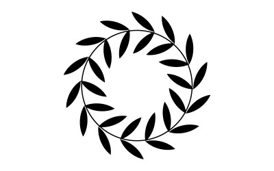 Black Laurel Wreath Vector  Leaf Design