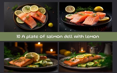 Ein Teller Lachs mit Zitrone