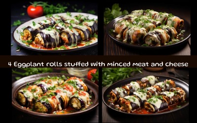 Involtini di melanzane ripieni di carne macinata e formaggio