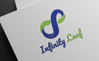 Modèle de logo d&amp;#39;entreprise de nature de feuille de courbe continue infinie