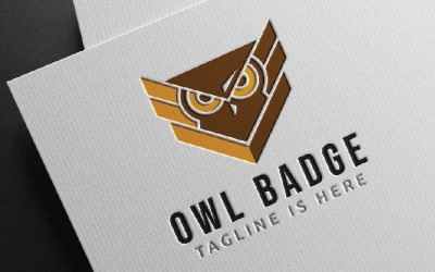 Modello di logo con emblema distintivo mascotte animale uccello gufo