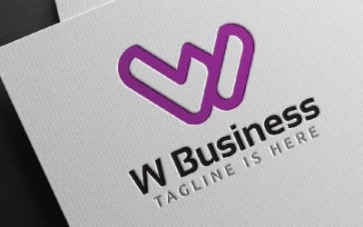 W Letter Branding Business Office Company Enkel abstrakt linje logotyp mall
