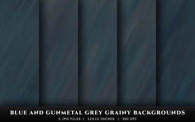 Blaue und Gunmetal-graue körnige Texturhintergründe