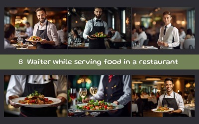Kelner serwujący jedzenie w restauracji