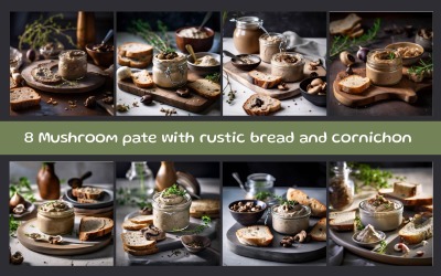 Paté di funghi con pane rustico e cetriolini
