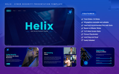 Helix - Cyber Security mall för Google Slides