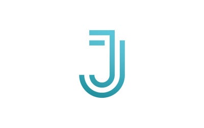 Szablon projektu ikony logo litery J V5