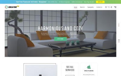 Безкоштовна тема HTML5 для дизайну інтер’єру Шаблон веб-сайту