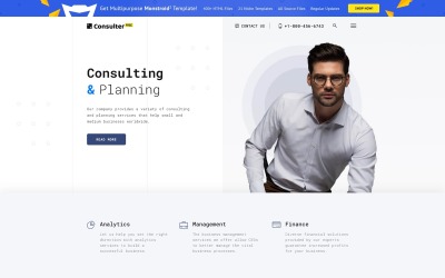 "Free HTML5 Theme for Consulting Firm" Responsive Website template №51691