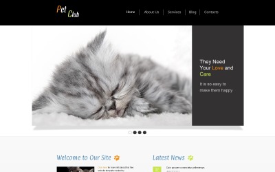 Gratis webbplatsmall - webbplatsmall för husdjurswebbplats