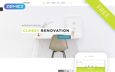 Interics - Plantilla Joomla limpia y gratuita para diseño de interiores