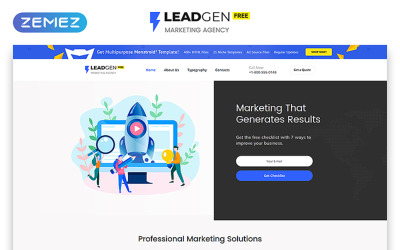 Responsive Free HTML5 Theme for Marketing Agency Web Sitesi #51695