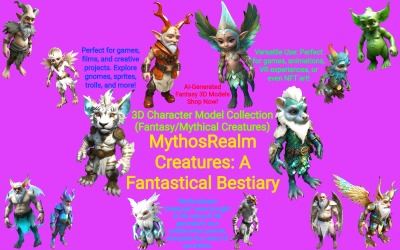 Criaturas do MythosRealm: Um Bestiário Fantástico Modelo 3D