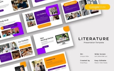 Modelo de Slide do Google sobre Literatura e Educação
