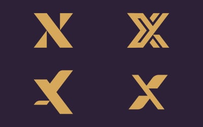 X Logo Design and template. v15