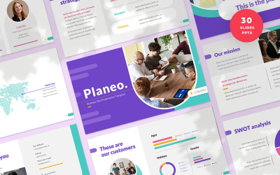 Modello di presentazione PowerPoint per il piano aziendale di Planeo