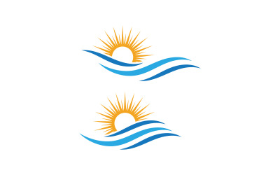 Diseño de ilustración de logotipo vectorial de onda de agua líquida V1.85