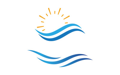 Diseño de ilustración de logotipo vectorial de onda de agua líquida V1.86
