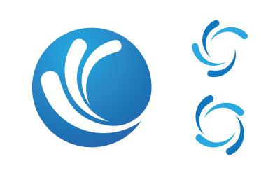 Diseño de ilustración de logotipo vectorial de onda de agua líquida V1.93