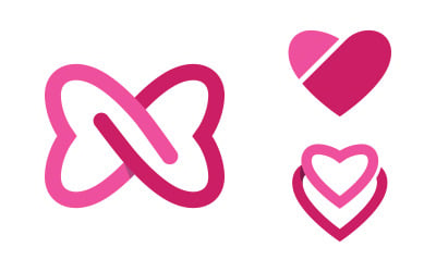 Human care group network and social logo design v.42