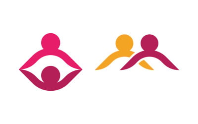 Human care group network and social logo design v.66